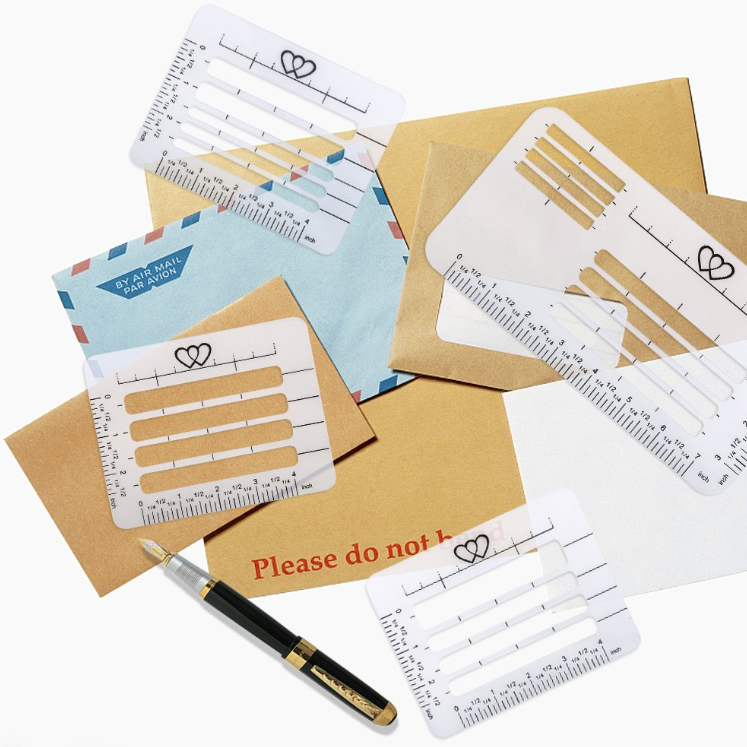 4pcs 4 Style Envelope Addressing Guide Stencil
