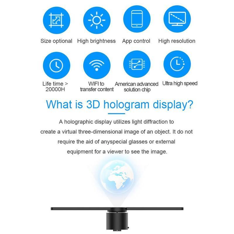3D Hologram LED Display Projector Fan