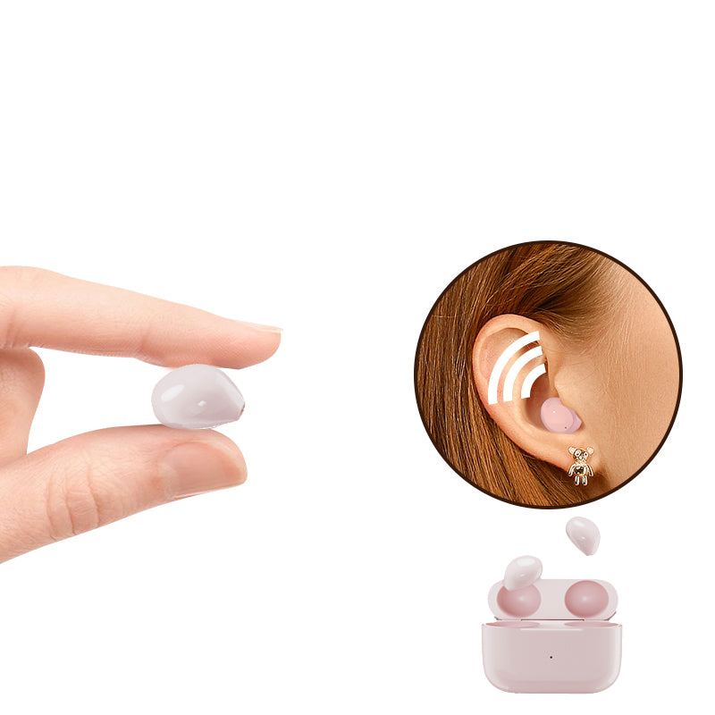 Mini invisible bluetooth headset in-ear wireless earbuds waterproof sports earphones.