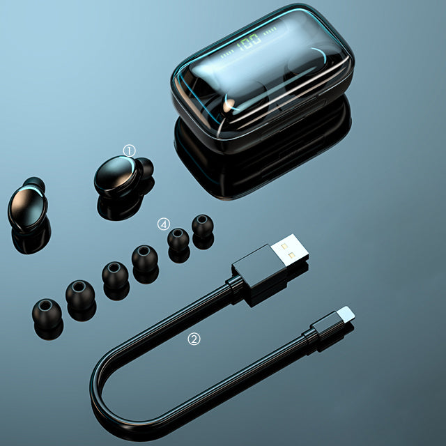 TWS Bluetooth 5.0 Headphones 2200mAh Charging Case Wireless Headphones Sports Waterproof Earbuds.