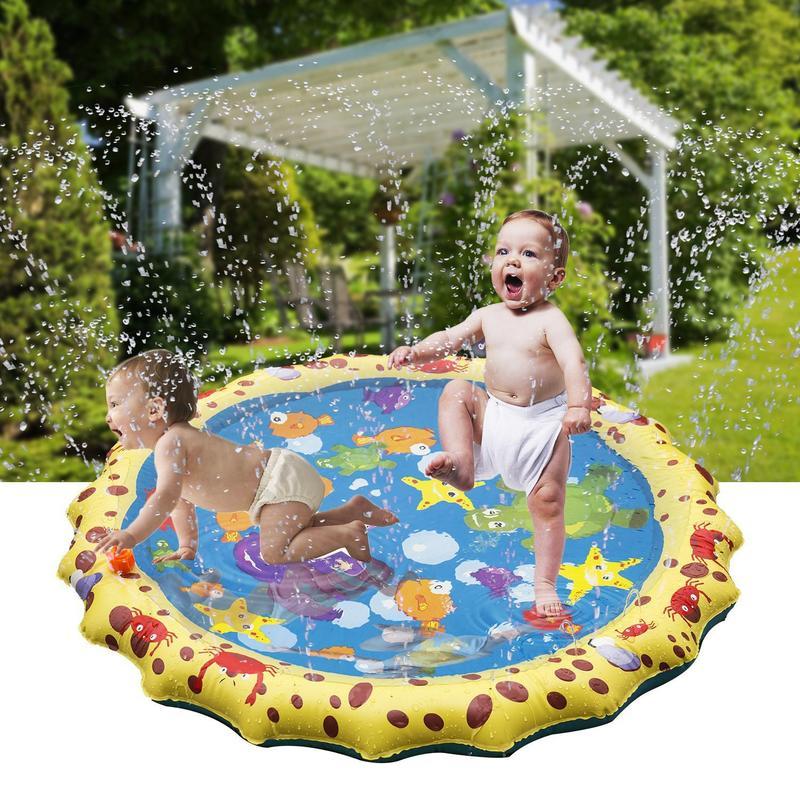 39 Inch Splash Pad for Kids Toddlers  Water Sprinkler Pad and Splash Play Mat Toys
