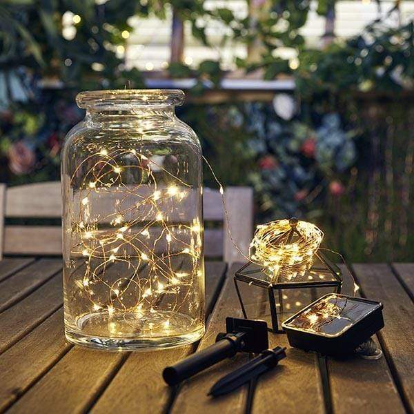 36ft Solar-Powered LED Copper-Wire Fairy Lights