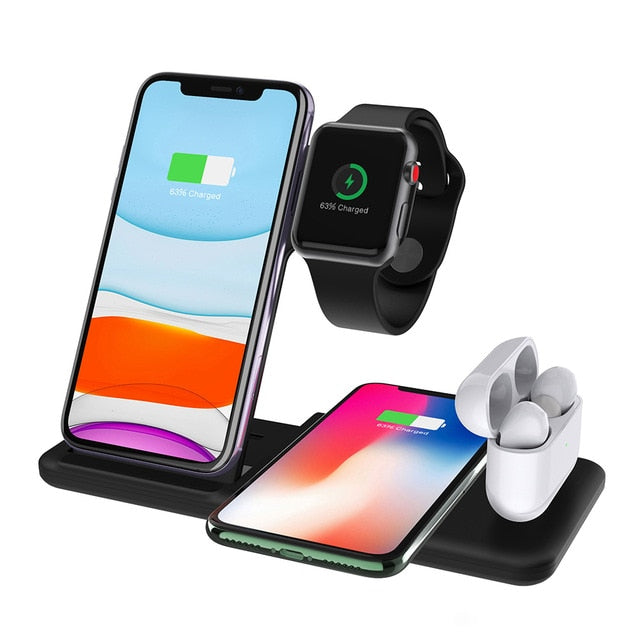 Three-in-one wireless charger bracket, 15W fast charging base.