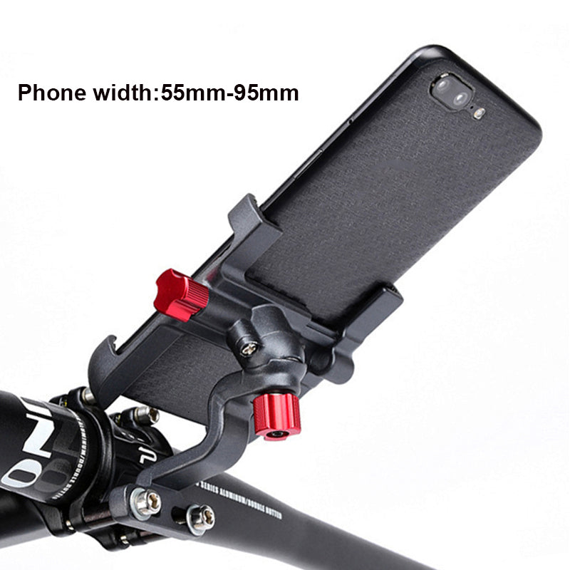 Aluminum alloy bicycle adjustable mobile phone holder.